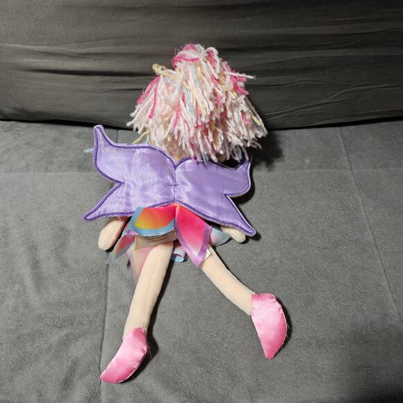 Demdaco Nat Jules Gardenia Plush Doll Fairy Blonde Hair Blue Eyes Pink Wings - Picture 3 of 5